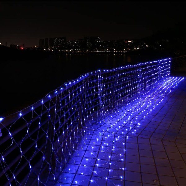 Led Net Lights Utomhus Mesh Lights, 192 Led 3 X 2m Jul Net Lights Blå Blue