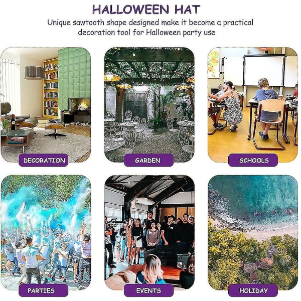 Häxhatt Halloween kostym Wicked Witch Accessoar, lysande
