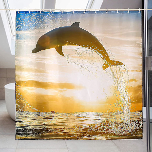 Shower Curtain 180 X 200 Cm Made Of 100% Polyester With 12 Shower Curtain Rings For Bathrooms, Water-repellent And Anti-mold