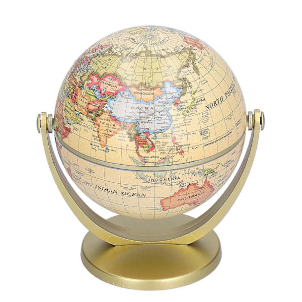 【BQ】Mini Verdensglob Engelsk Version Skrivebordsroterende Glob Geografi Undervisningsmateriale