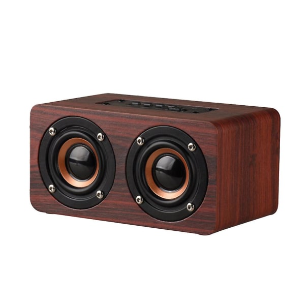 Retro Trådlös Bluetooth högtalare Bärbar utomhus HIFI-bashögtalare Multifunktionell Red Wood Grain