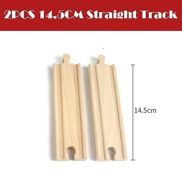 Hhcx-new All Kinds Wooden Track Parts Beech Wooden Railway Train Track Accessories Fit With All s Wood Tracks Toys For Kids 2pcs L track