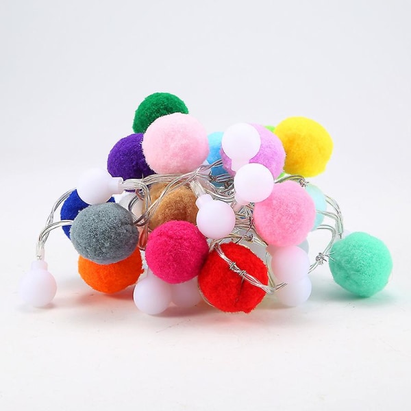 Batteridrivna Led String Lights, Globe Pompoms Bollar Jul Inomhus (rosa) Färgglada Colorful