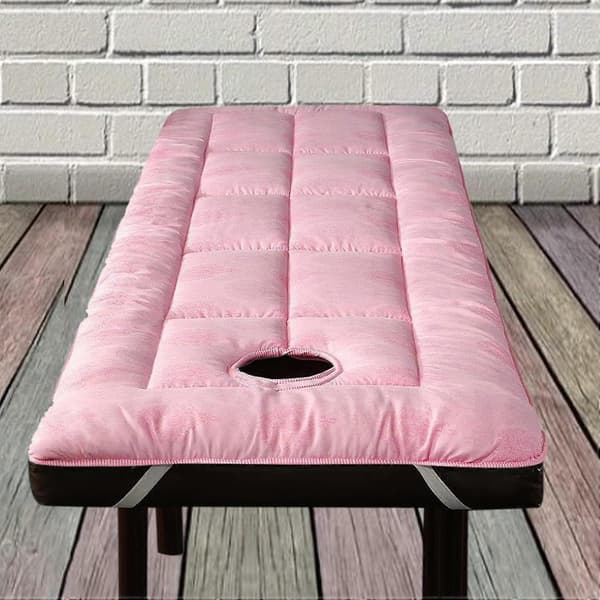 SPA Massagebordspude 60x185 cm, Polyester Madras til Skønhedssalon med Hul til Ansigt