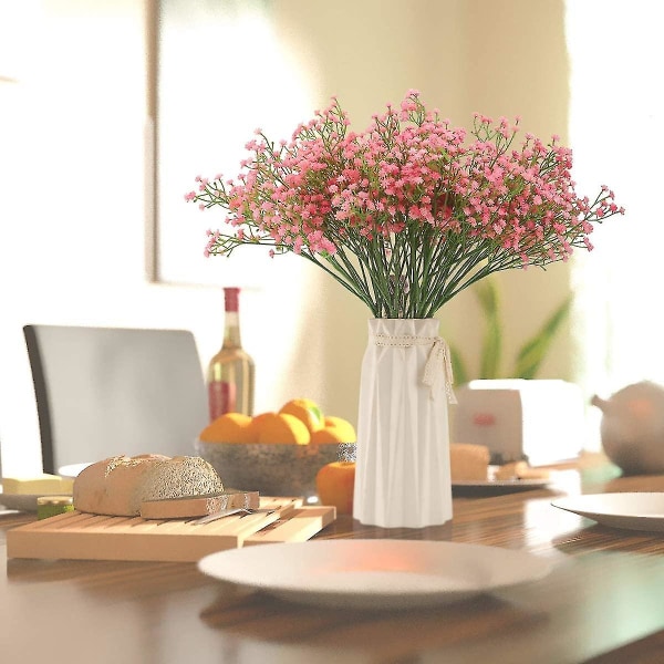 Keinotekoiset Gypsophila-kimput 12 kpl Fake Real Touch -kukkia itse tehtyihin hääkoristeisiin Pink