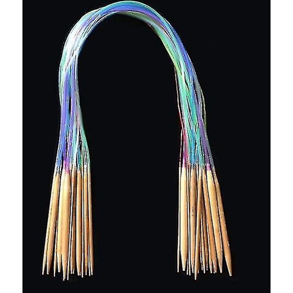 Multicolor Tube Knitting Needles - Bamboo Circular Crochet Set 80CM