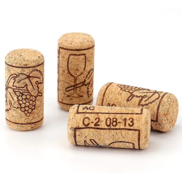 Natural Wine Corks Premium rett korkstopper 7/8" X 1 3/4", utmerket for flaskevin - 100 Count