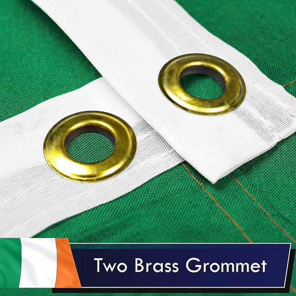 Irland (irländsk) flagga | 3x5 fot | Printed livfulla färger, mässingshylsor, kvalitetspolyester, Irland