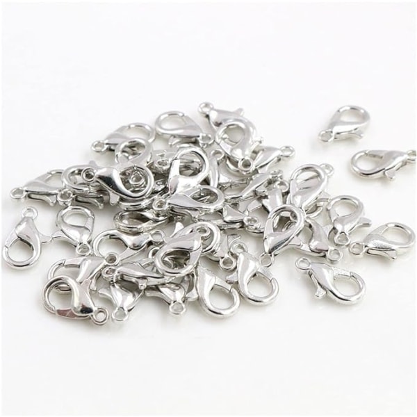 【Barbie Shop】100 stk. legering elektroplettert hummerlås krok for halskjede armbånd DIY 100PCS 301（10mm）