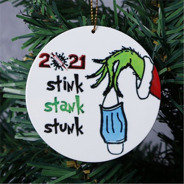 6 stk Grønt Monster Ornament Grinch Jul Personlig Xmas Tree Ornament Kreative gaver