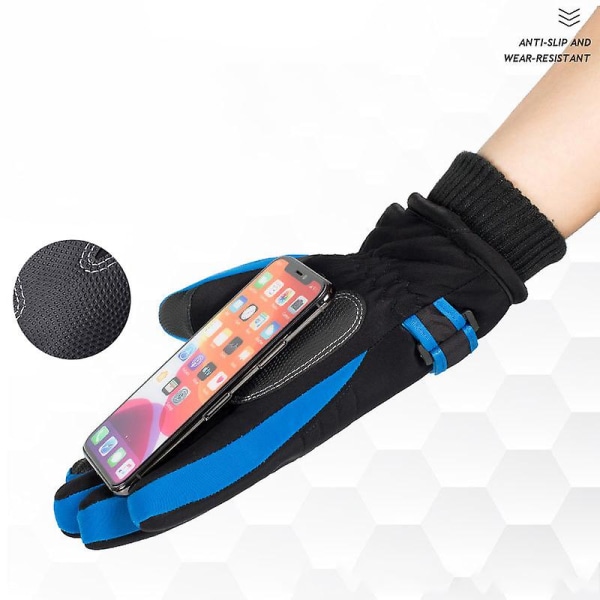 Skidhandskar Vinter Varma Mysig Utomhus Vindtäta Snowboardhandskar Grey