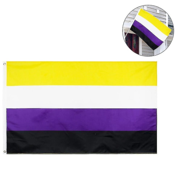 90*150 cm Flagg - Levende farger og UV-bestandig - Dobbeltsøm - Kjønnsidentitetsflagg Polyester med messingøyer