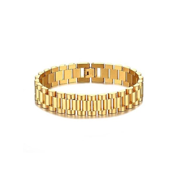 Herrmode titan stål armband 18k guld