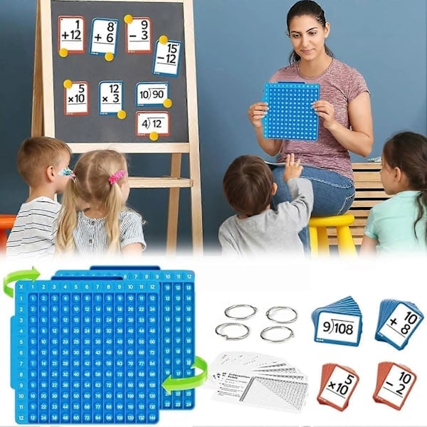 【BQ】Math Flash Cards + Math Fidget Mat, Multiplication Flash Cards Multiplication Table, Math Aids Division, Addition, Subtraction Game Toys
