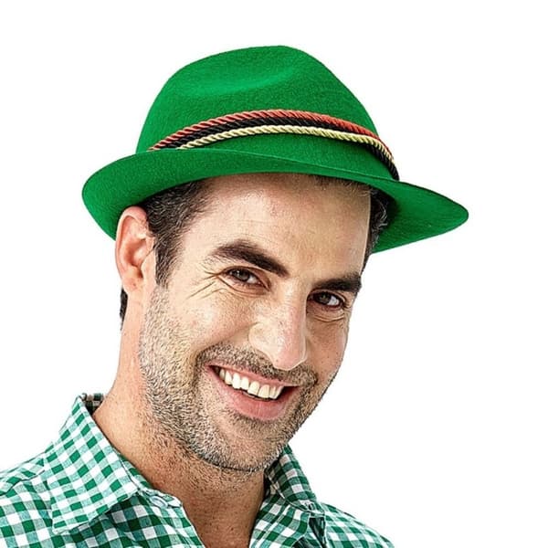 Dekorative fjerhatte, Western bjerghatte, Oktoberfest hat, bayerske kostumer, cosplay hatte Lysegrå Light gray No,