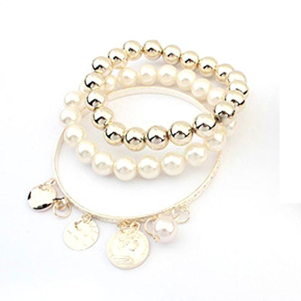 Ny stil Vacker populär modedesign Pea Hollow Multilayer Armband-blå