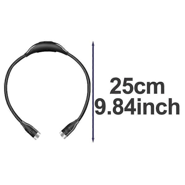 【BQ】Sort/lys rød LED USB-opladelig halslampe Halslæselampe black
