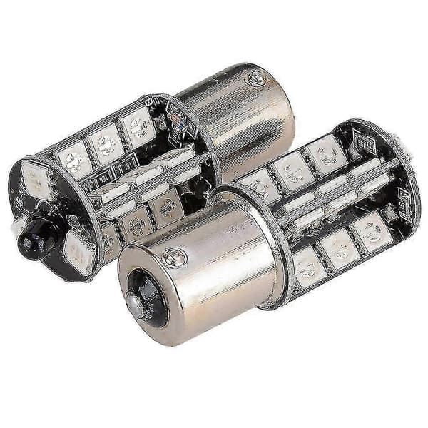 2x 1156 BA15S LED-lamper for DRL tåkelys RGB 27SMD P21W