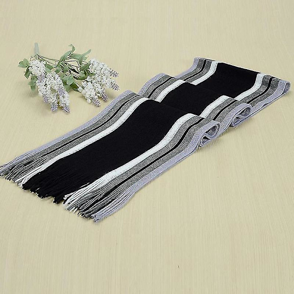Miesten talvi raidalliset huivit Tupsu pitkä huivi Fringe Shawl Wrap Stole Black