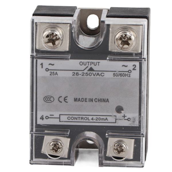 Solid State Relæ SSR 4-20mA Input 28-250V AC Output Trinløs Spændingsregulator