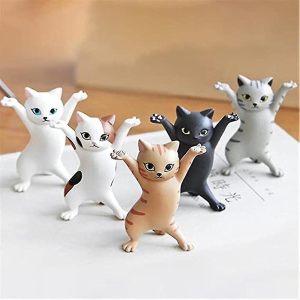 5kpl Kissanarkkutanssi Kissa tanssii , käsiä kohottamalla tanssivat kissamallikoristeet