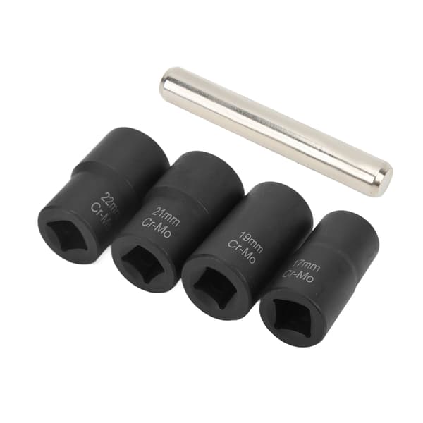 5 stk Bolt Remover Set 1/2in Impact Extractor Tool - 17mm, 19mm, 21mm, 22mm