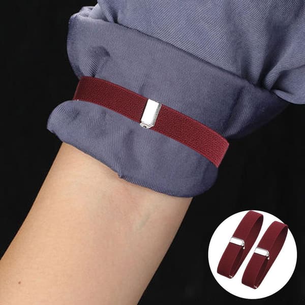 【BQ】1/2/3/5 2 dele mode herreskjorte ærmeholder elastisk rød 2x32cm 1Sæt 1Set Red 2x32cm