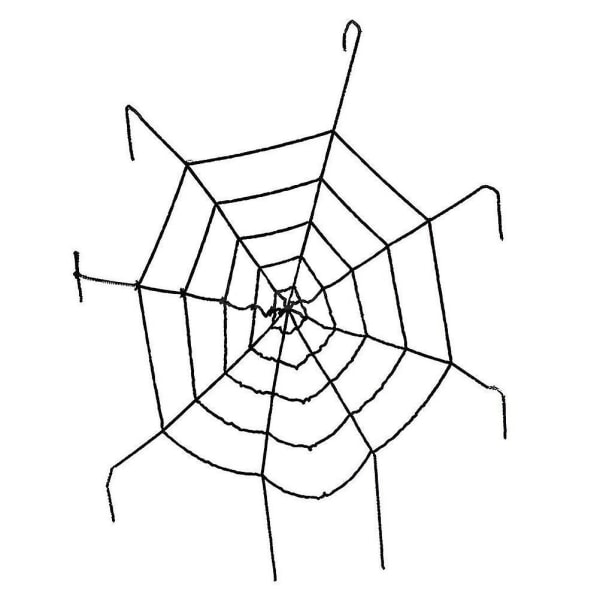 1,5 m Gothic Spooky Pehmo Hämähäkkiverkko Halloween Haunted House Baarin koristelutarvikkeet (musta) Black