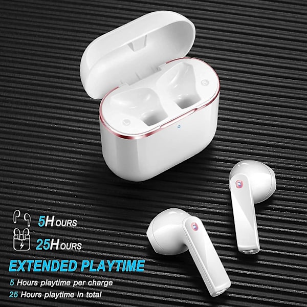 Binaural Dual Race Bluetooth Headset-hvid White