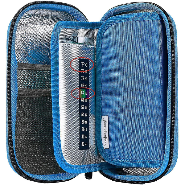 Medisinisolert kjølepose for diabetikere med 3 kjølere ispakke (blå)