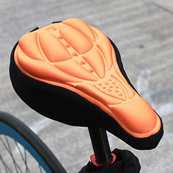 3d Soft Bike Seat Cover Bicycle Saddle Cycling Saddle Comfortable Foam Seat Cushion Orange