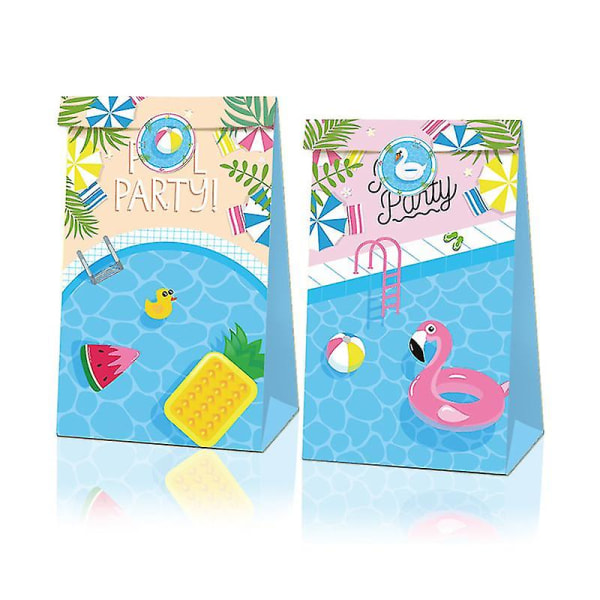 12 stk Ananas Flamingo Kraft Papir Gaveposer Hawaiian Tropical Party stil C style C