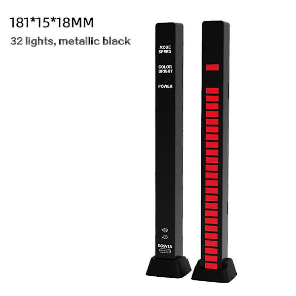 Hhcx-32 Led Rgb Bil Lyd Kontrol Lys Stemme Pc Pick Music Rhythm Light Black