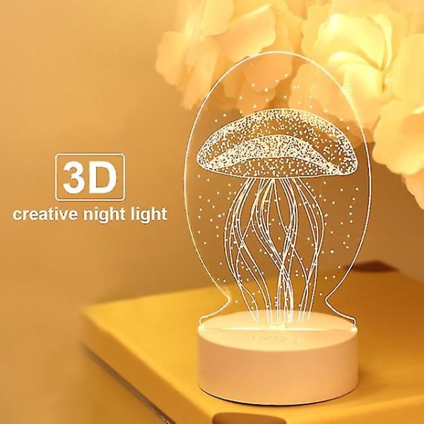 Julepynt til hjemmet Træ Elg 3d Akryl Natlys Julegave Nytår Home Decore String Lights Julemand Ornament 477811 1