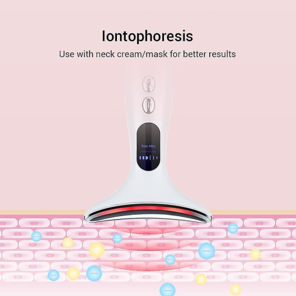 Ems Microcurrent Ansiktshals Skjønnhetsenhet Led Foton Oppstrammende Foryngelse Anti Rynke Tynn Dobbel Hake Hudpleie Ansiktsmassasjeapparat White