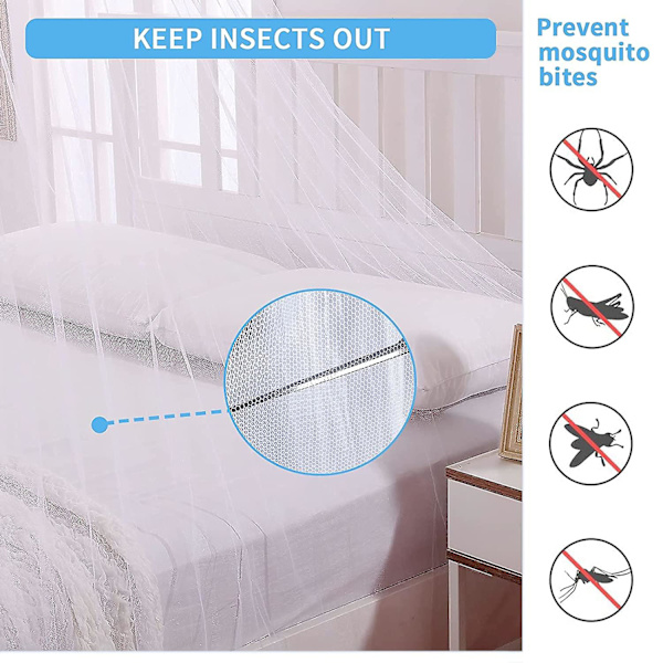 Piger Seng Canopy Myggenet White Dome Mesh Canopy Myggenet