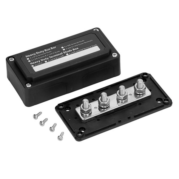 Samleskinneboks M10 Terminal Studs Strømfordelingsblok 48V 300A Sort