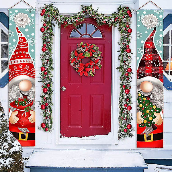 Glædelig jul Udendørs Banner hængende skilt Hjem Xmas Decors Ornamenter E