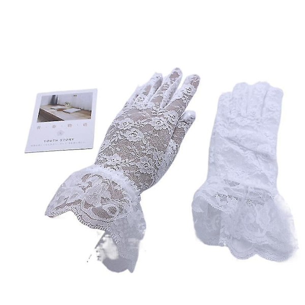 Halloween rekvisitter Cute Bell Cat Dress Up White Lace Mask Cat Ears Pannebånd Prom Blindfold Set Black lace gloves