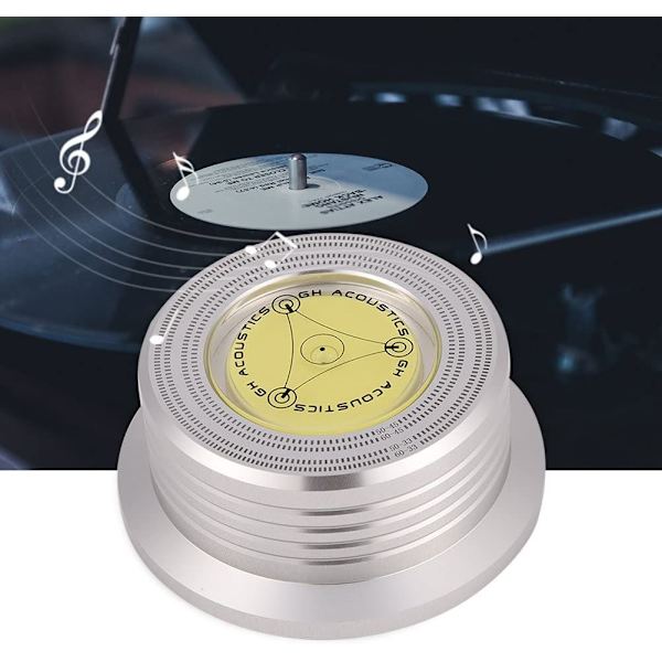 50/60Hz Bubble Level Speed ​​Detection LP Skivspelare Vinylskiva (silver)
