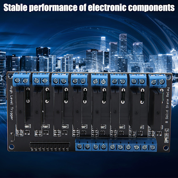 5V 8-kanals solid state relæmodul med sikring, højt niveau trigger 2A