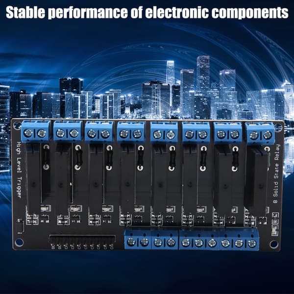 5V 8-kanals solid state relémodul med sikring, høyt nivå trigger 2A