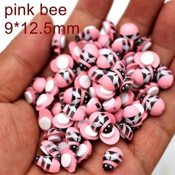 100 kpl Mini Wood Bee Leppäkerttu Värikäs Liimalla Koti Jääkaappi Seinäkoristeet Tee itsetehdyt lasten lahjajuhlatarvikkeet pink bee