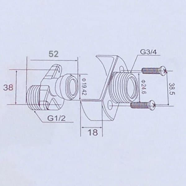 Copper Straw, Angle Adjustment, Shower Head, Curved Foot, Eccentric Screw, Faucet Accessories