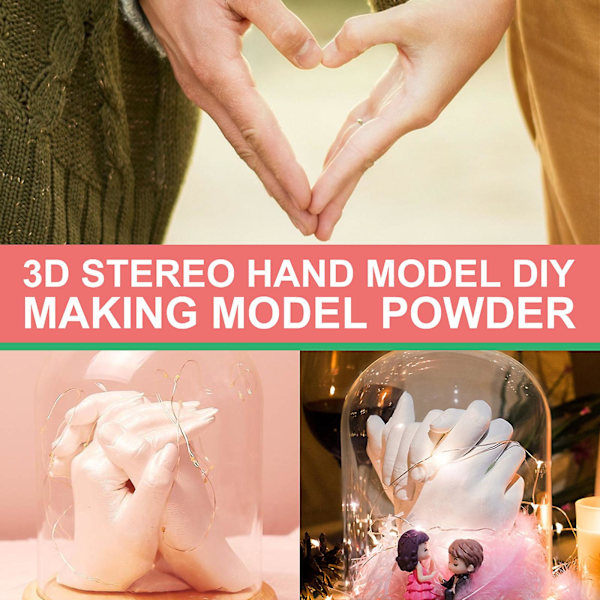 Hand Casting Kit Couple 3d Diy Holding Hand Kits, Casting Kit Includes Gold&silver Powder, Alginate Powder