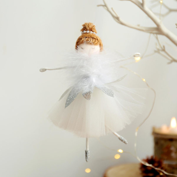 2kpl Enkelijoulukoristeita Riippuva Ballerina Girl Pehmo Xmas Tree Doll