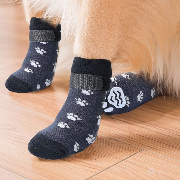 Anti-halksockor för hundar 2 par mjukt justerbart tassskydd
