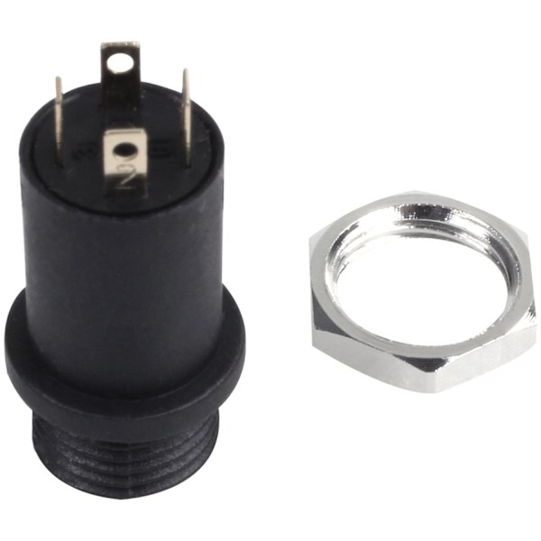 10 stk 3,5 mm mini stereo hun panelmonteret hovedtelefon lodde, sort 4 leder black