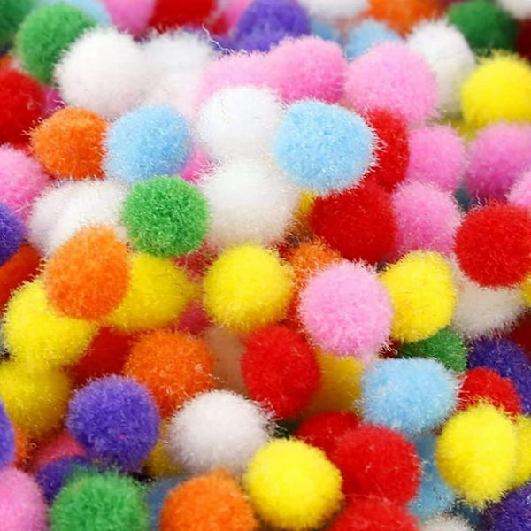 100 stycken 1 tums olika Pom Poms, Craft Pom Pom bollar