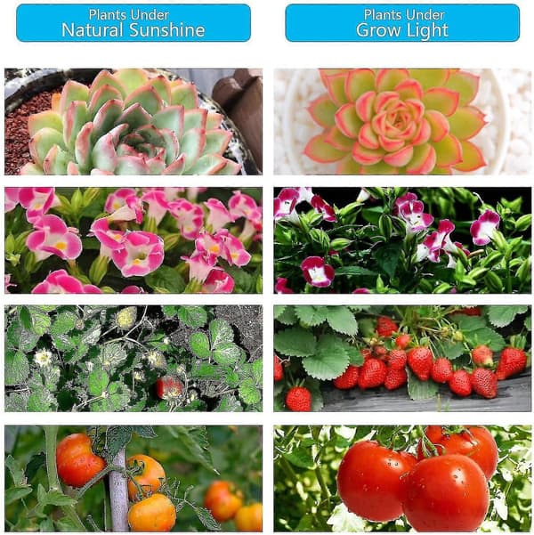 Plantelampe / Plantebelysning med 4 fleksible LED-lysrør
